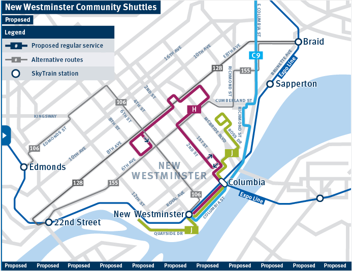 Proposed new routes