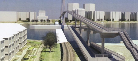 Cable stayed bridge Option 1, estimated cost $19 million.